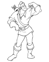 A coloring page of beauty and the beast